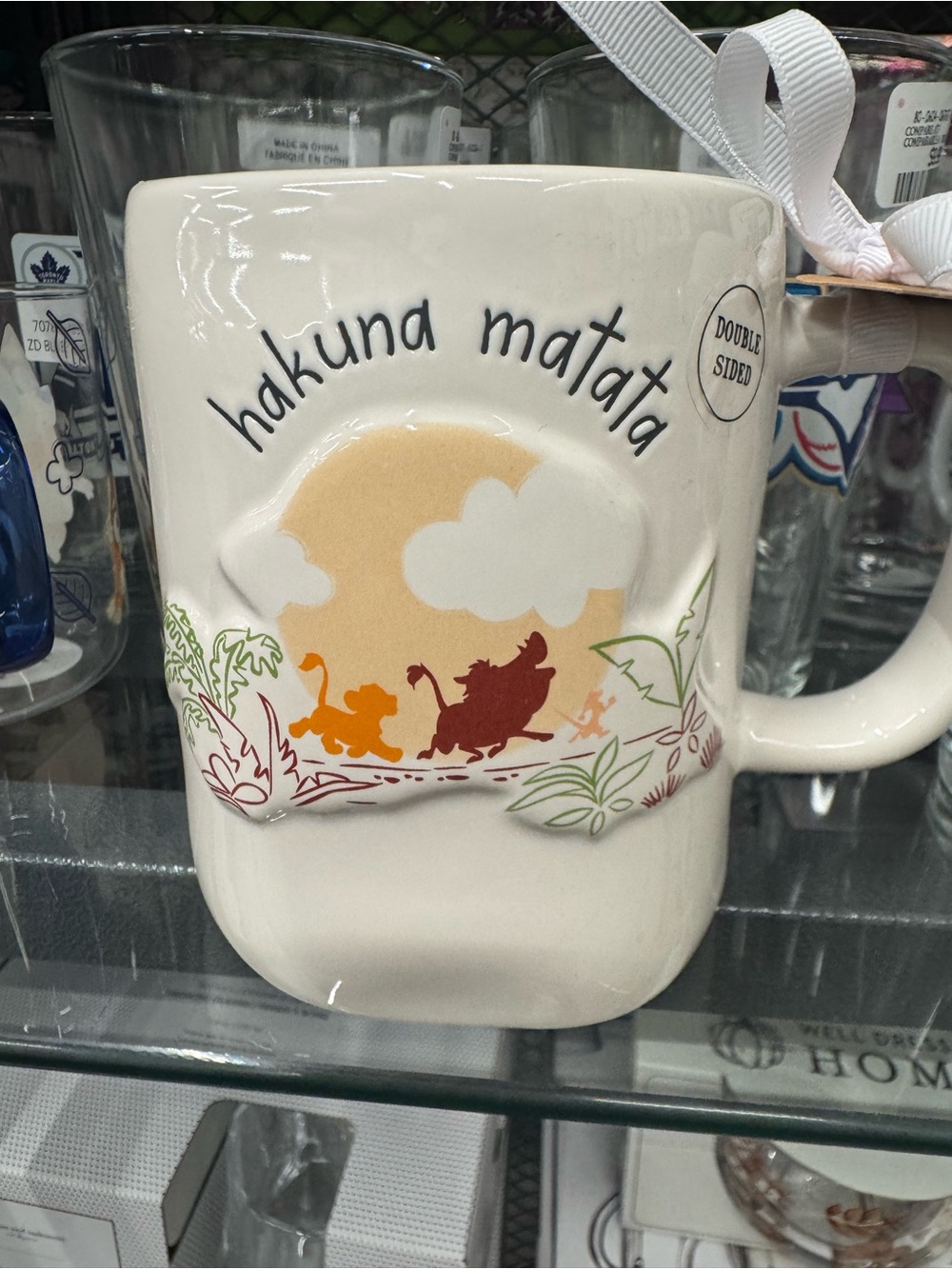 Rae Dunn White Hakuna Matata Sunset Silhouette Mug